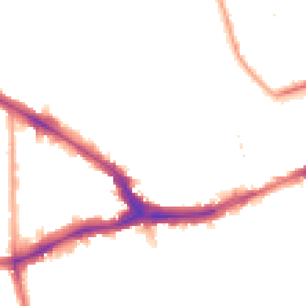 Night-time road noise heatmap for SE14 5QH