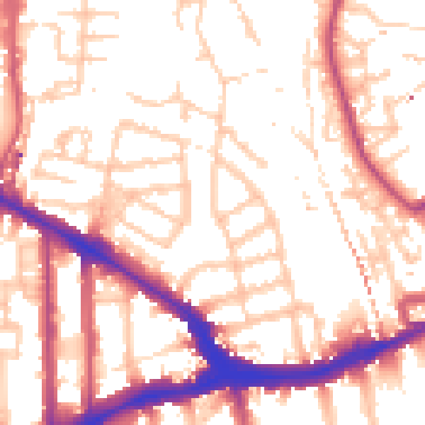 Daytime road noise heatmap for SE14 5QX