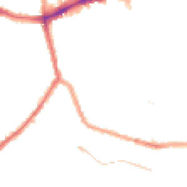 Night-time road noise heatmap for SE14 5TP