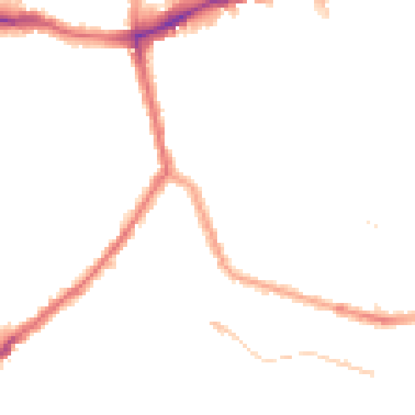 Night-time road noise heatmap for SE14 5TU