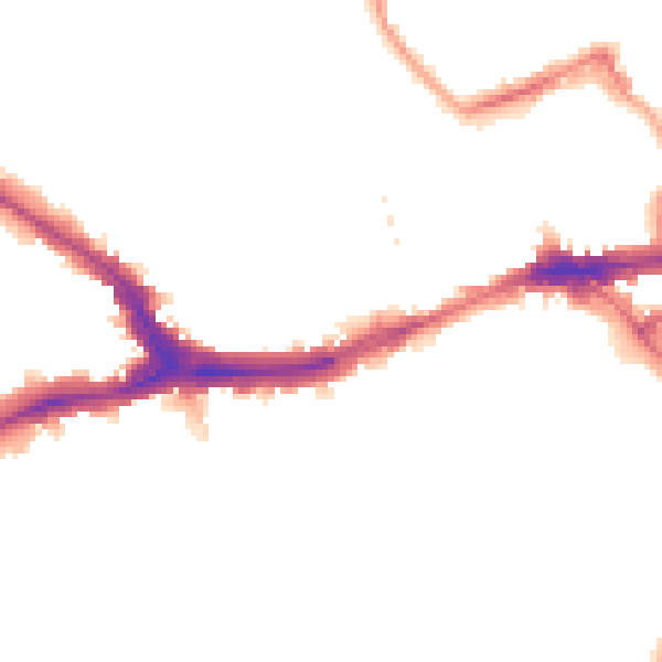 Night-time road noise heatmap for SE14 5UP