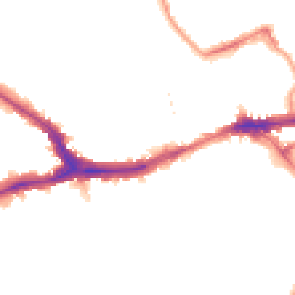 Night-time road noise heatmap for SE14 5UR