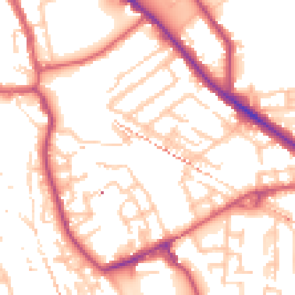 Daytime road noise heatmap for SE14 6BF