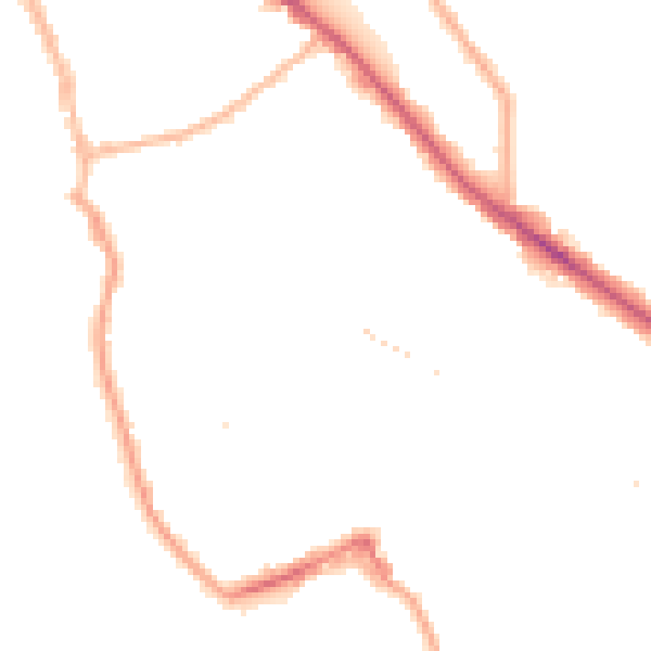Night-time road noise heatmap for SE14 6BF