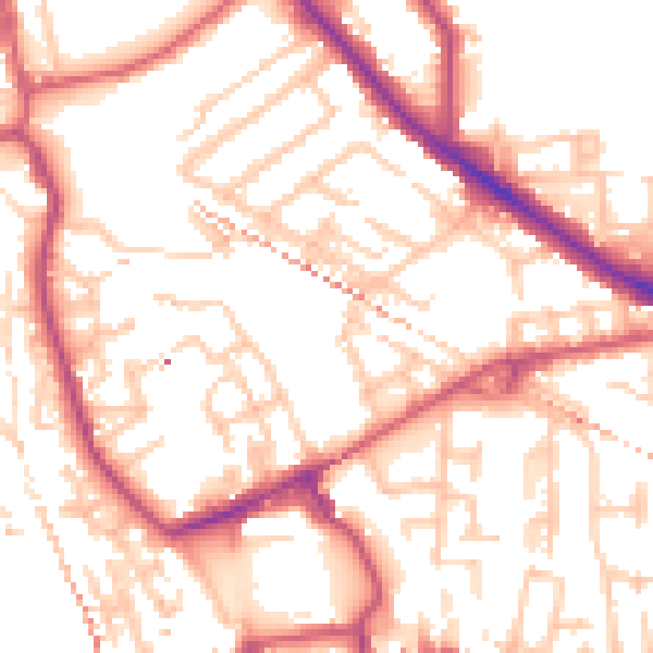 Daytime road noise heatmap for SE14 6BS