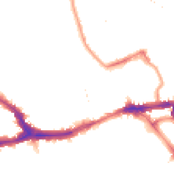 Night-time road noise heatmap for SE14 6BW