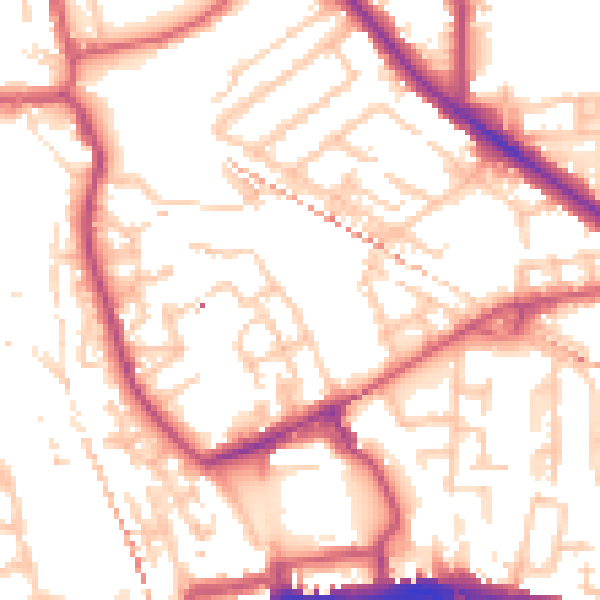 Daytime road noise heatmap for SE14 6HH