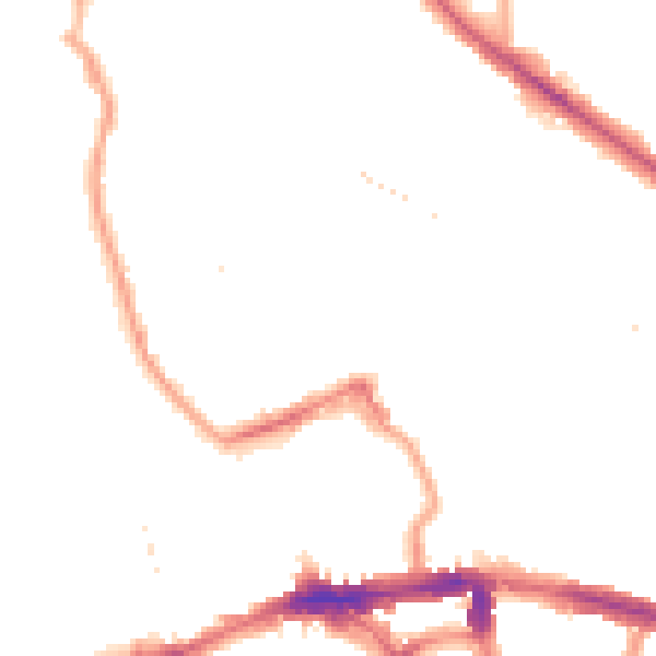 Night-time road noise heatmap for SE14 6JG