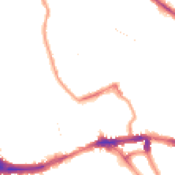 Night-time road noise heatmap for SE14 6NF