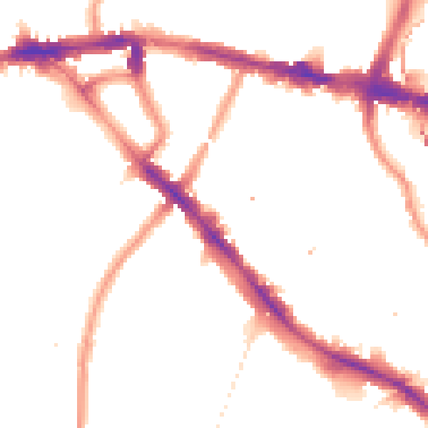 Night-time road noise heatmap for SE14 6QP