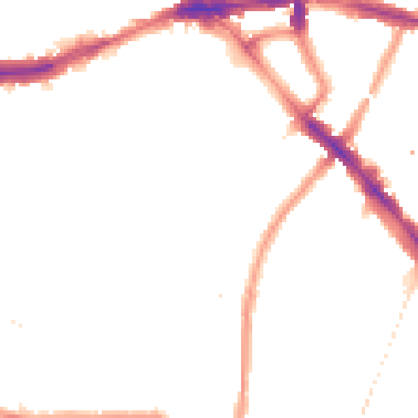 Night-time road noise heatmap for SE14 6RW