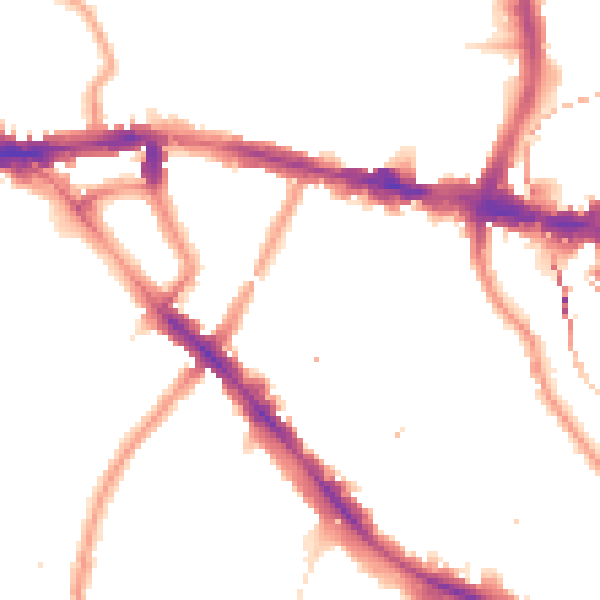 Night-time road noise heatmap for SE14 6TT