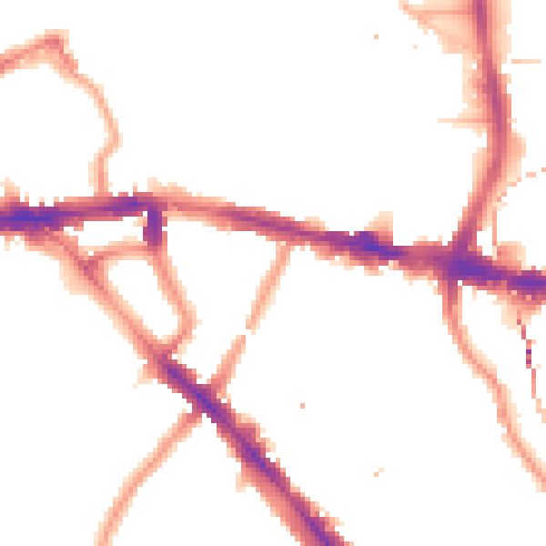 Night-time road noise heatmap for SE14 6TW
