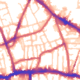 Daytime road noise heatmap for SE15 1AF