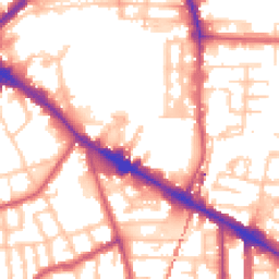 Daytime road noise heatmap for SE15 1AR