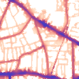 Daytime road noise heatmap for SE15 1DE