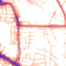 Daytime road noise heatmap for SE15 1EU