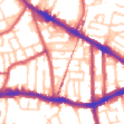 Daytime road noise heatmap for SE15 2LJ