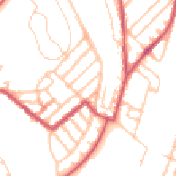 Daytime road noise heatmap for SE15 3DE
