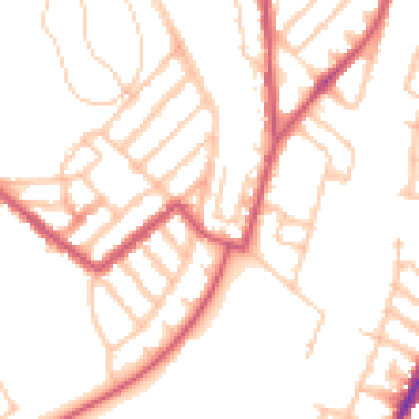 Daytime road noise heatmap for SE15 3EA
