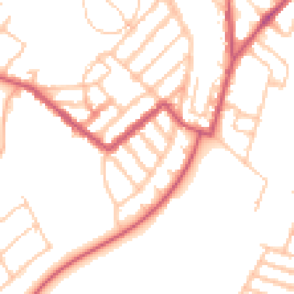 Daytime road noise heatmap for SE15 3EF