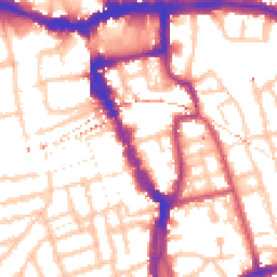 Daytime road noise heatmap for SE15 4BH