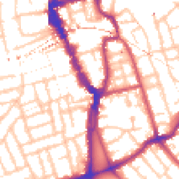 Daytime road noise heatmap for SE15 4NF