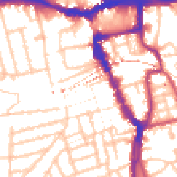 Daytime road noise heatmap for SE15 4QS