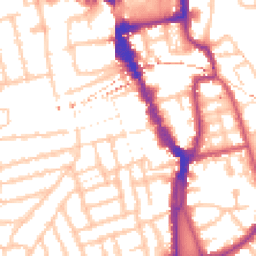 Daytime road noise heatmap for SE15 4SF