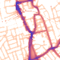 Daytime road noise heatmap for SE15 4TP