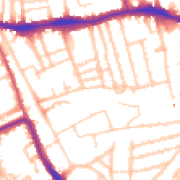Daytime road noise heatmap for SE15 5AY