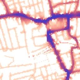 Daytime road noise heatmap for SE15 5AZ