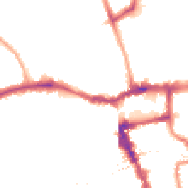 Night-time road noise heatmap for SE15 5EB