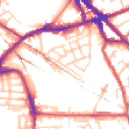 Daytime road noise heatmap for SE16 2AU