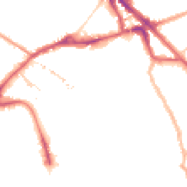 Night-time road noise heatmap for SE16 2AU