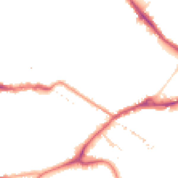 Night-time road noise heatmap for SE16 2DL