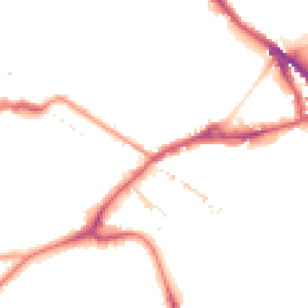 Night-time road noise heatmap for SE16 2DU