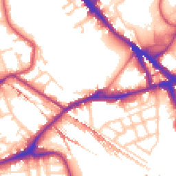 Daytime road noise heatmap for SE16 2DY