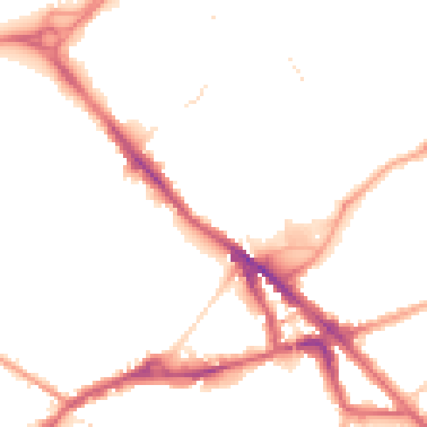 Night-time road noise heatmap for SE16 2XN