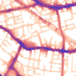 Daytime road noise heatmap for SE16 3UZ