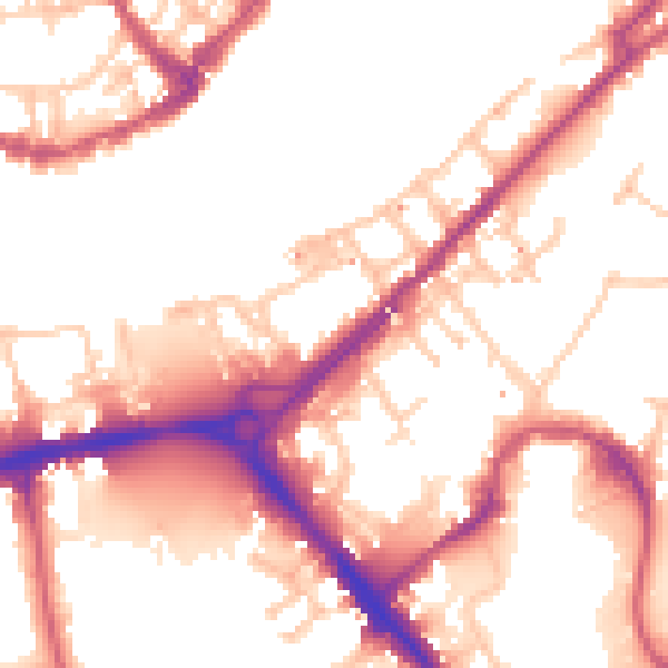 Daytime road noise heatmap for SE16 4LA