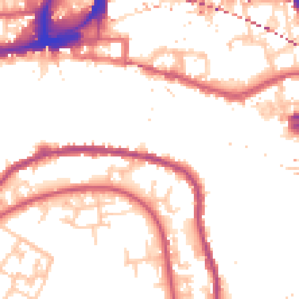 Daytime road noise heatmap for SE16 5EE