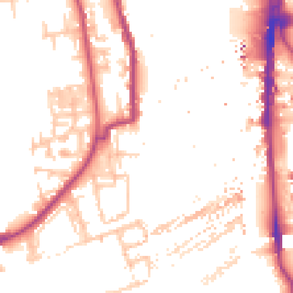 Daytime road noise heatmap for SE16 5UP