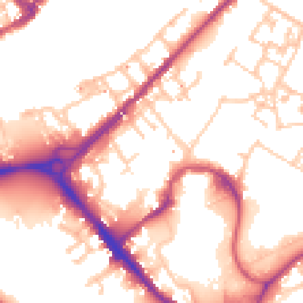 Daytime road noise heatmap for SE16 7DL
