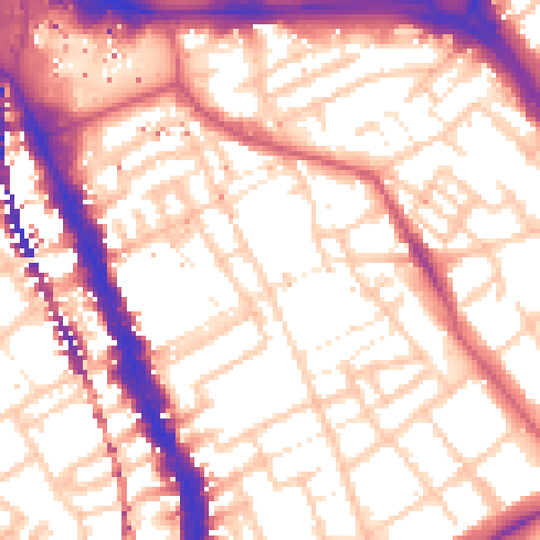 Daytime road noise heatmap for SE17 1AA