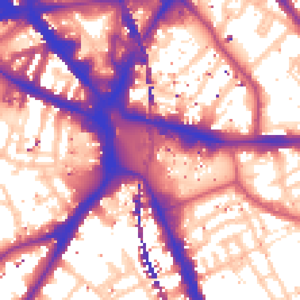 Daytime road noise heatmap for SE17 1AY