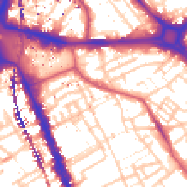 Daytime road noise heatmap for SE17 1BU