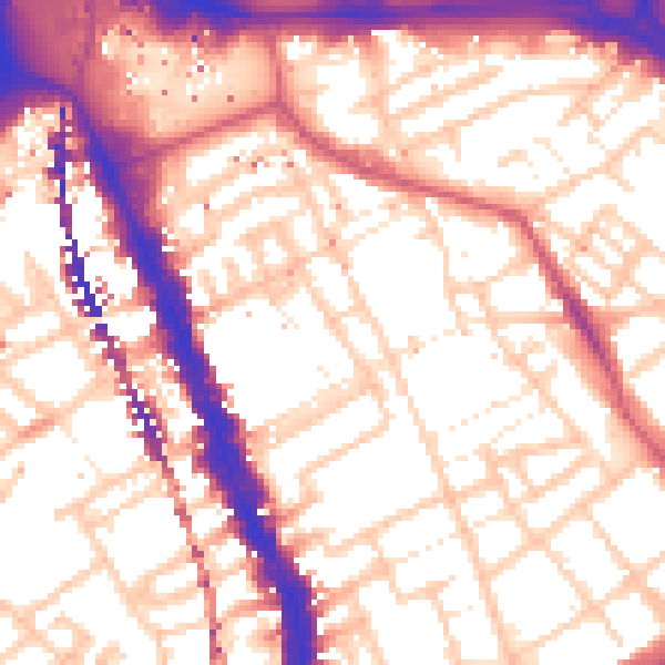 Daytime road noise heatmap for SE17 1DS