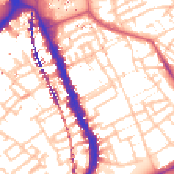 Daytime road noise heatmap for SE17 1DW