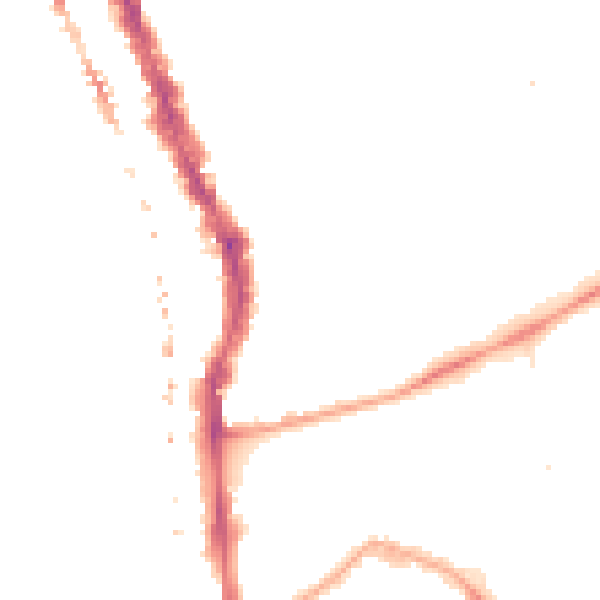 Night-time road noise heatmap for SE17 2AS